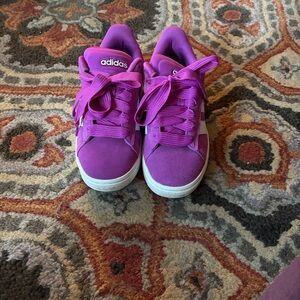 adidas Bright Purple Suede Low-Top Sneakers